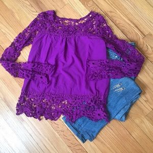 So pretty! Purple Lace Blouse 💜